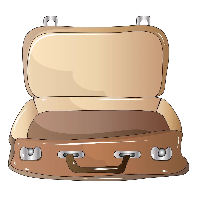 Valise rétro ouverte-Compagnon de voyage nostalgique