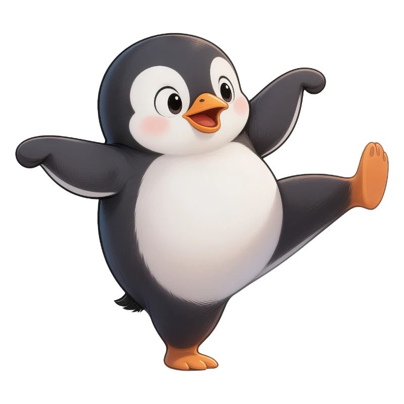 Cute Penguin Kung Fu Master Cartoon Great Dances