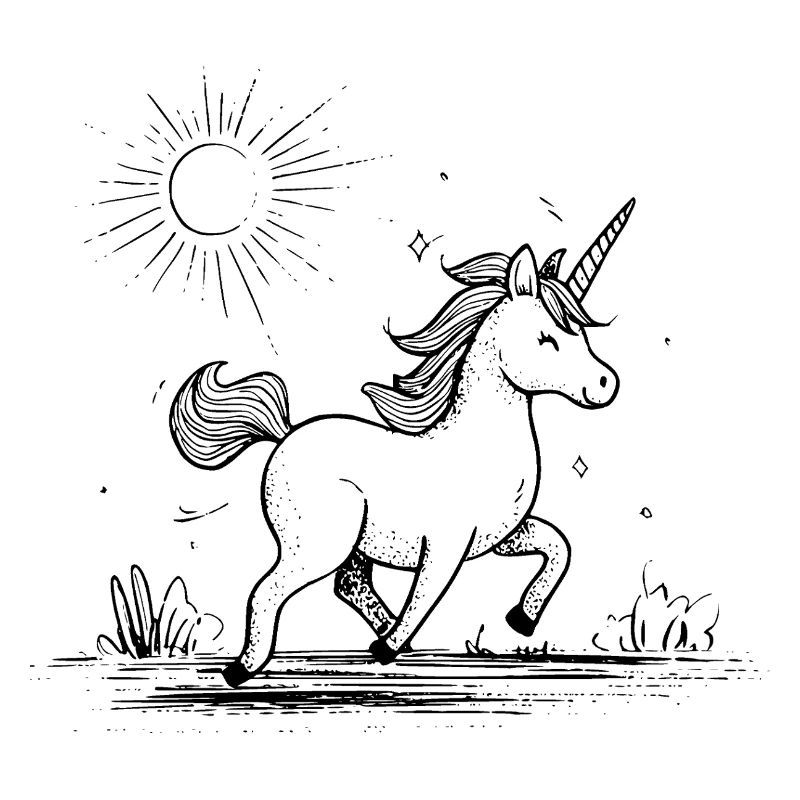Licorne au soleil