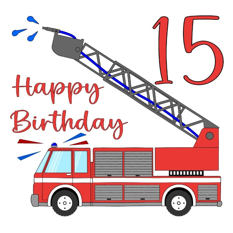Fire engine Happy Birthday 15