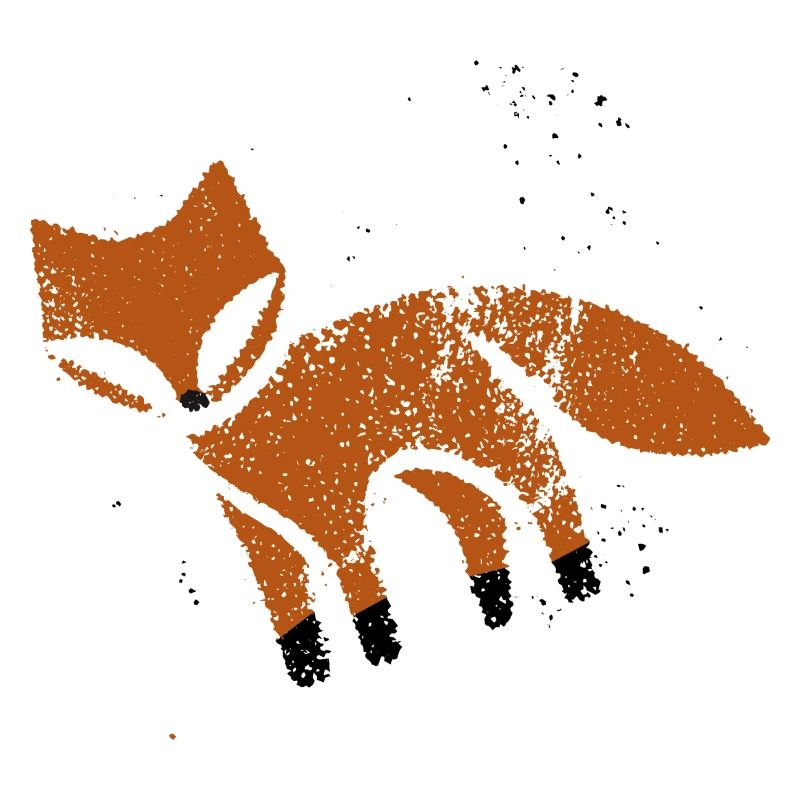 Rustic fox in stamp look