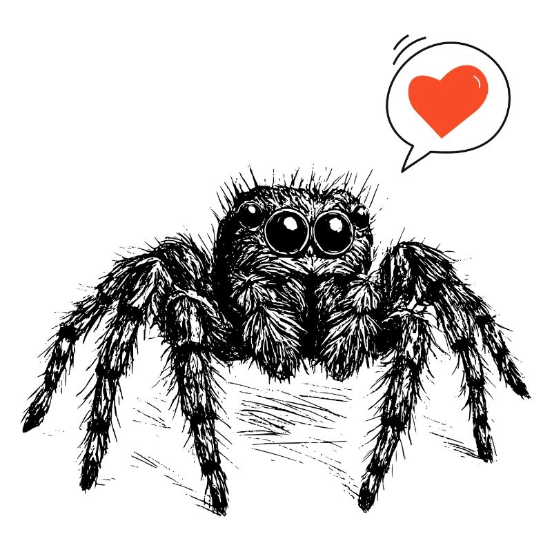 Jumping spider with heart