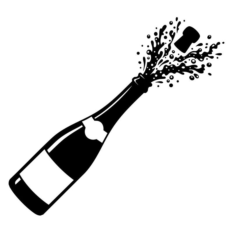 Sparkling Bottle Pop Silhouette