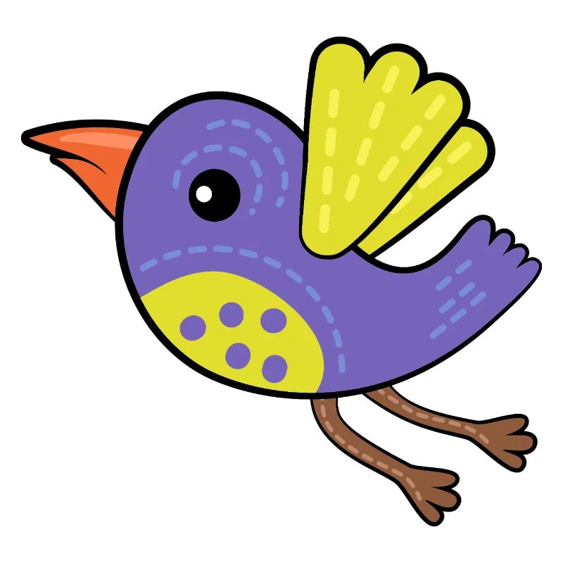 Kleiner Lila Vogel
