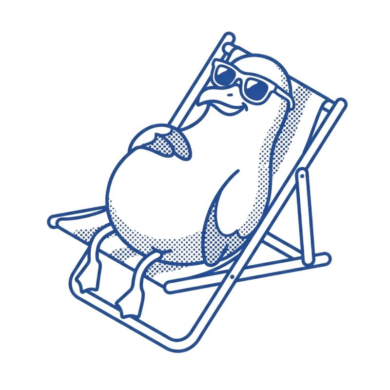 Penguin chills on bench