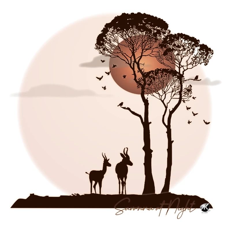 African savannah at night