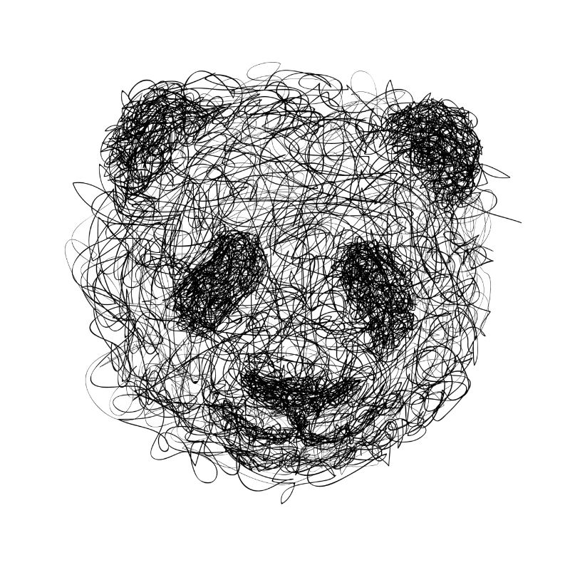 Panda dessin gribouillage - Panda scribble art