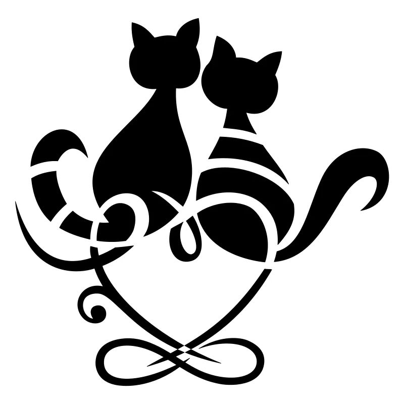 Katzen Herz Infinity Symbol Valentinstag Liebe
