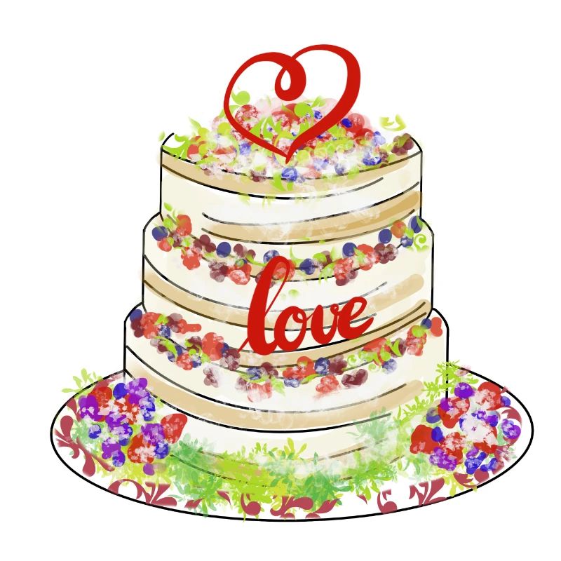Gâteau sincère avec décor d’amour