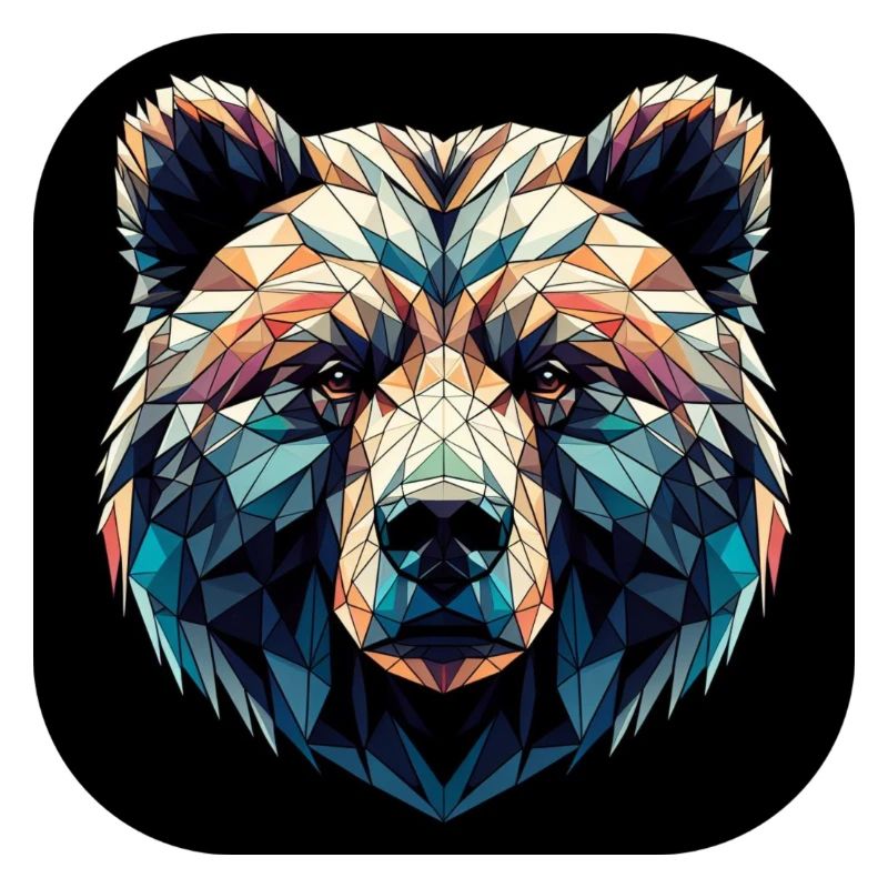 Bunter Bär in Polygon Design