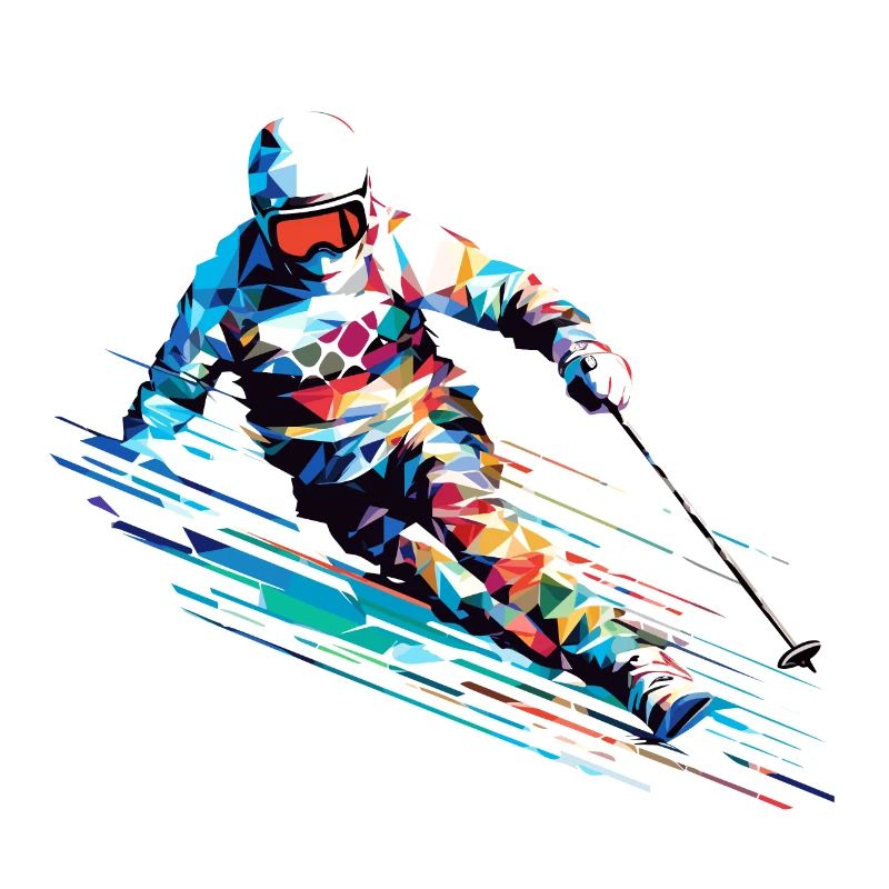 Ski Sport Fast Speed Competition Abstract