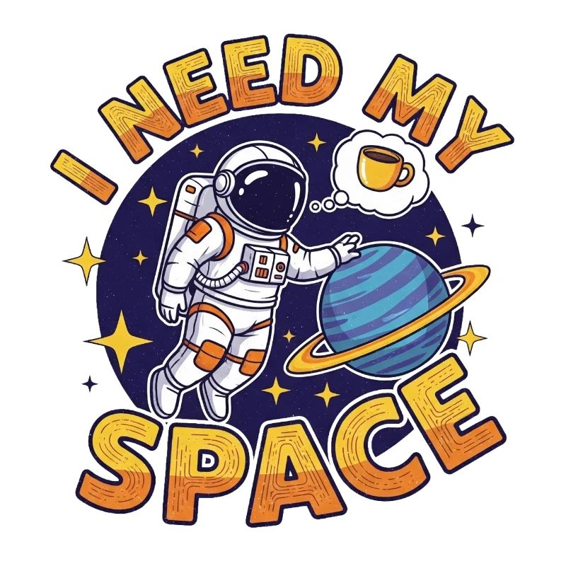 Amitié spatiale avec rêve de café