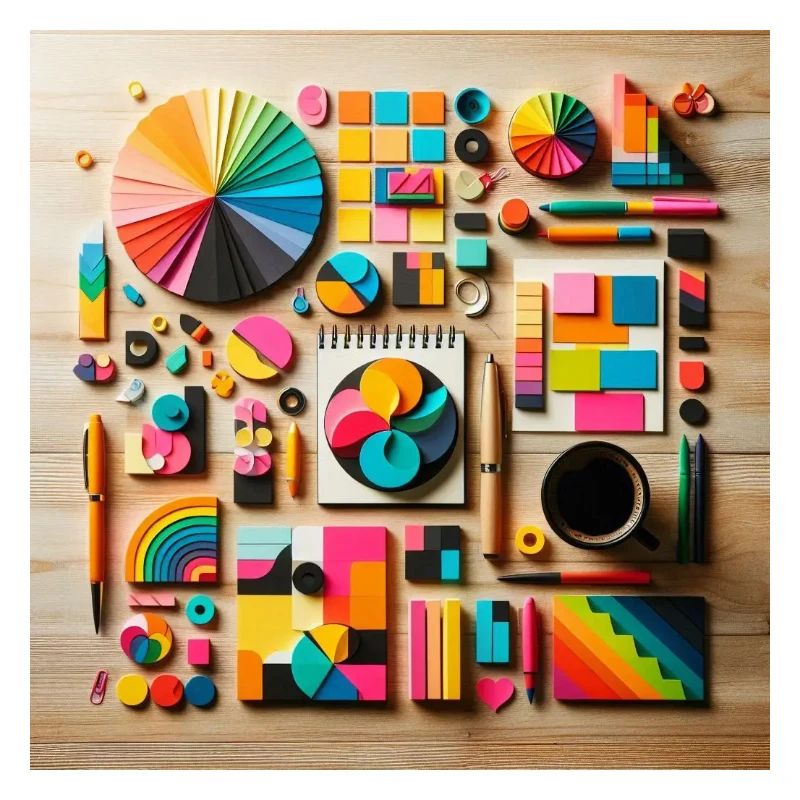 Composition abstraite de formes colorées