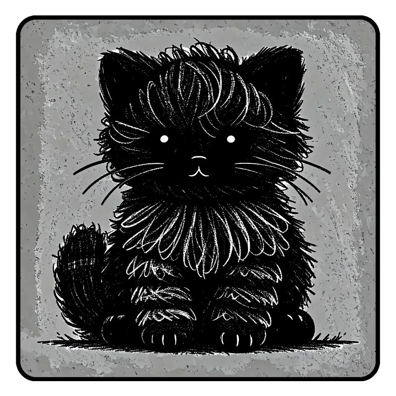 Fuzzy Cat (Monochrome)