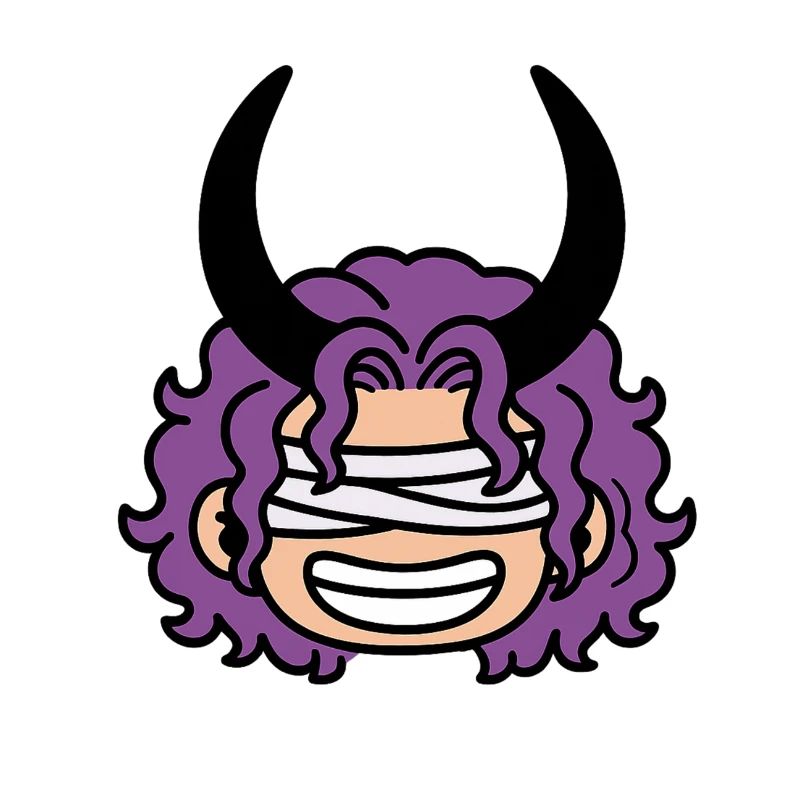 Prince Loki maudit, géant aux cheveux violets