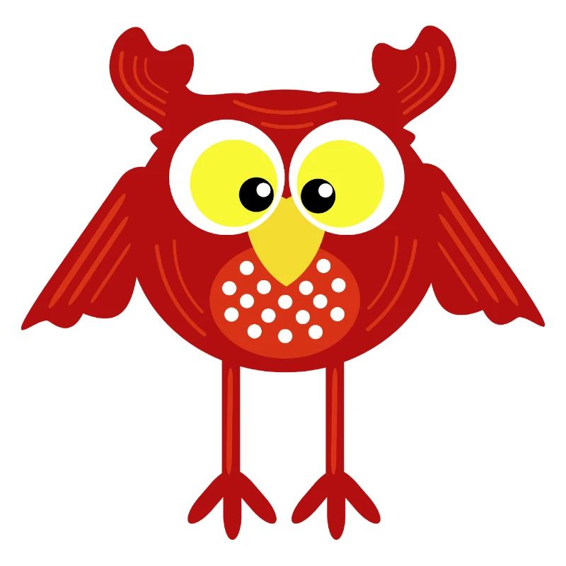 Rote Eule auf langen Beinen