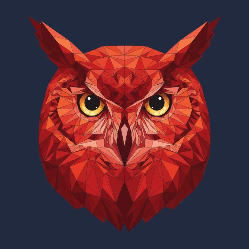 Red Geometry Owl