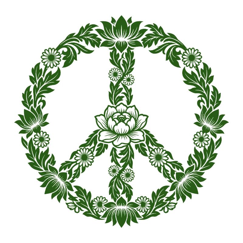 Peace Zeichen Blumen Floral Boho Style