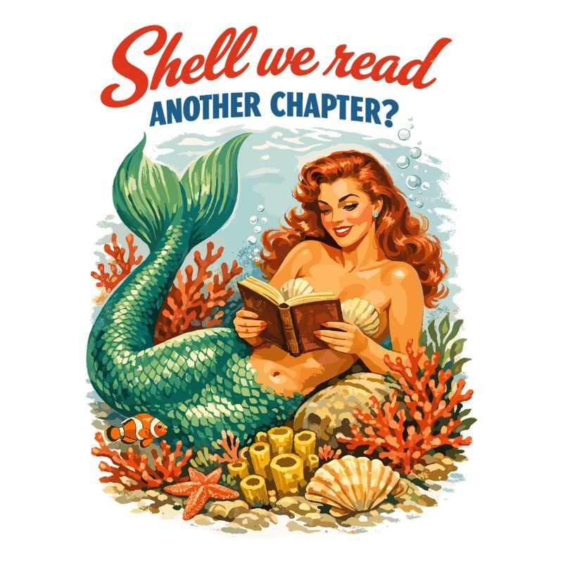 Retro Mermaid: Shell We Read Another Chapter?
