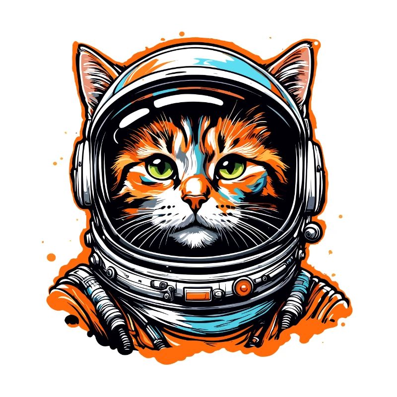 Astronaut / Weltall / Tier / Katze / Raumschiff