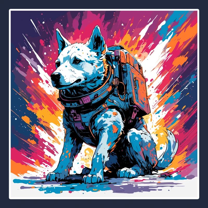 Astronaute / Espace / Vaisseau spatial / Chien