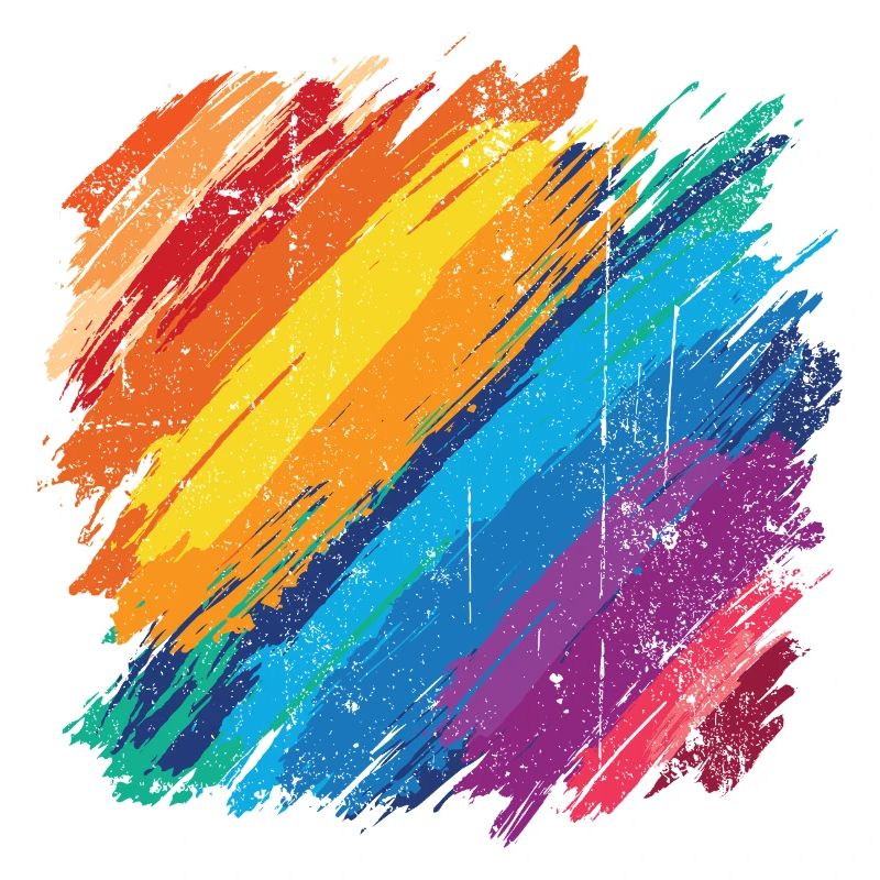 Lebendiges Regenbogen-Pinselstrich-Kunstwerk