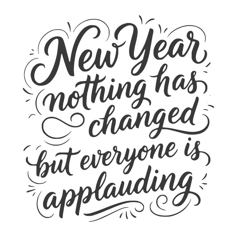 New Year Nothing Changed - Funny Sarcastic Black