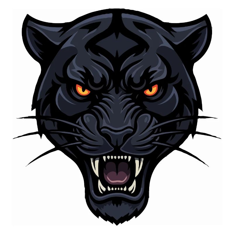 Nachtleopardenkopf mit feurigen Augen
