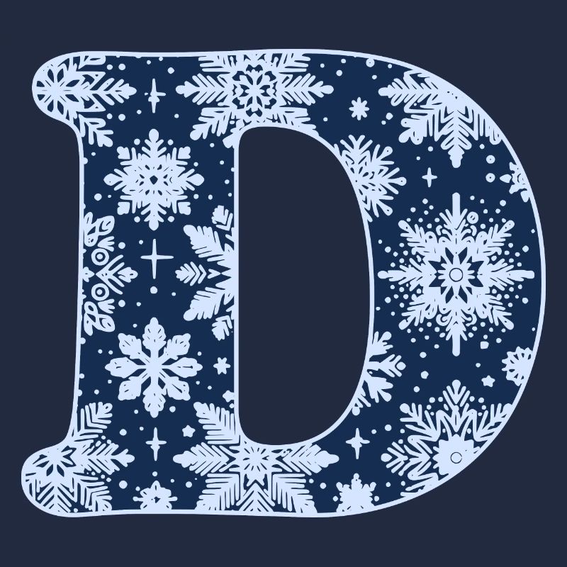 Buchstabe D Schneeflocken