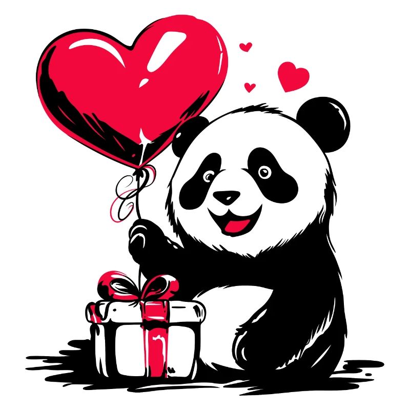 Panda Bär mit Herz Luftballon - Heartful Creatures