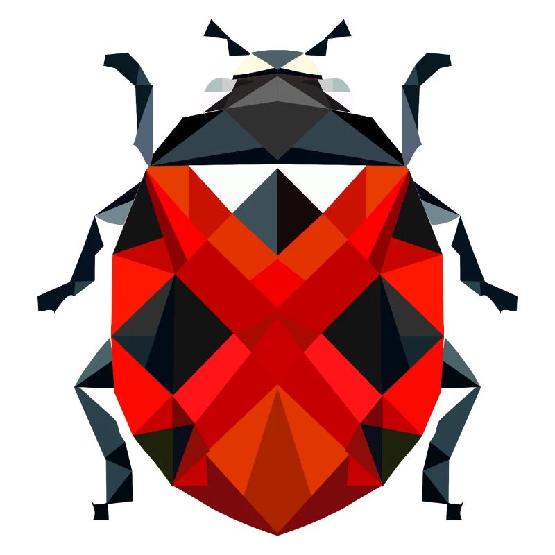 Stylish Polygonal Ladybug Illustration