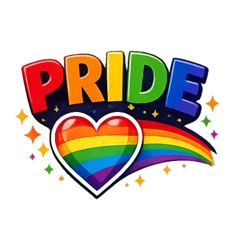 Pride Rainbow Heart Emblem