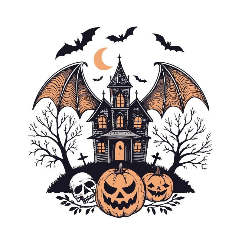 Maison hantée citrouilles nocturnes
