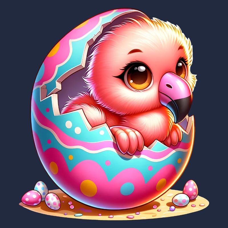 Un poussin mignon éclot de l’œuf de Pâques