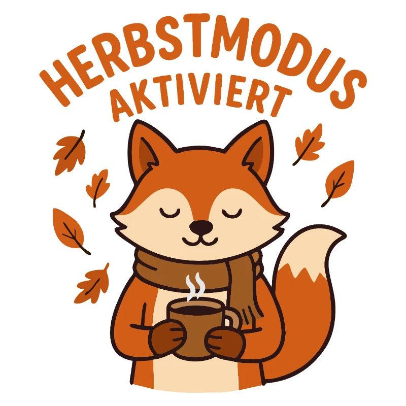 Autumn Mode Enabled | Fox with coffee cup