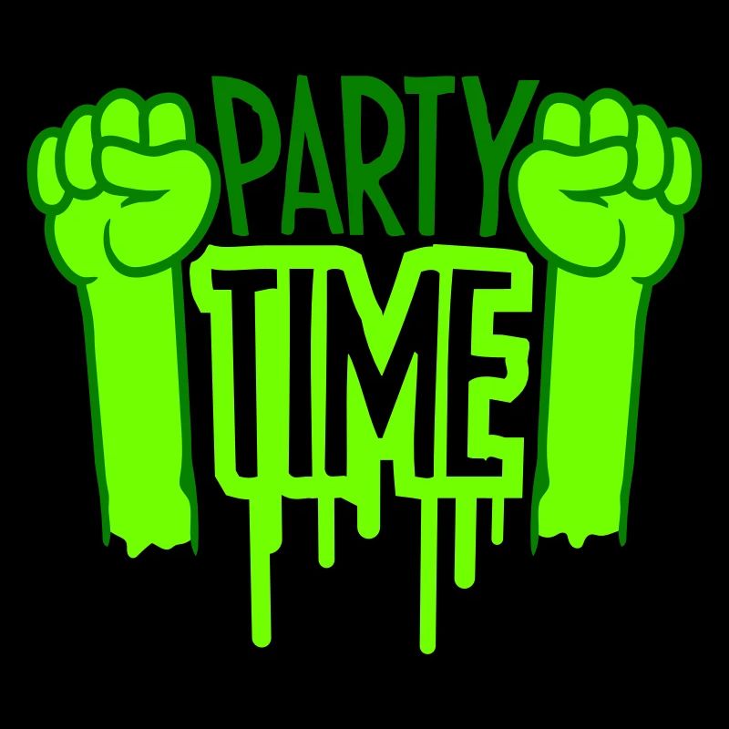 Party Time Crew Logo Feiern Team Freunde Mitglied