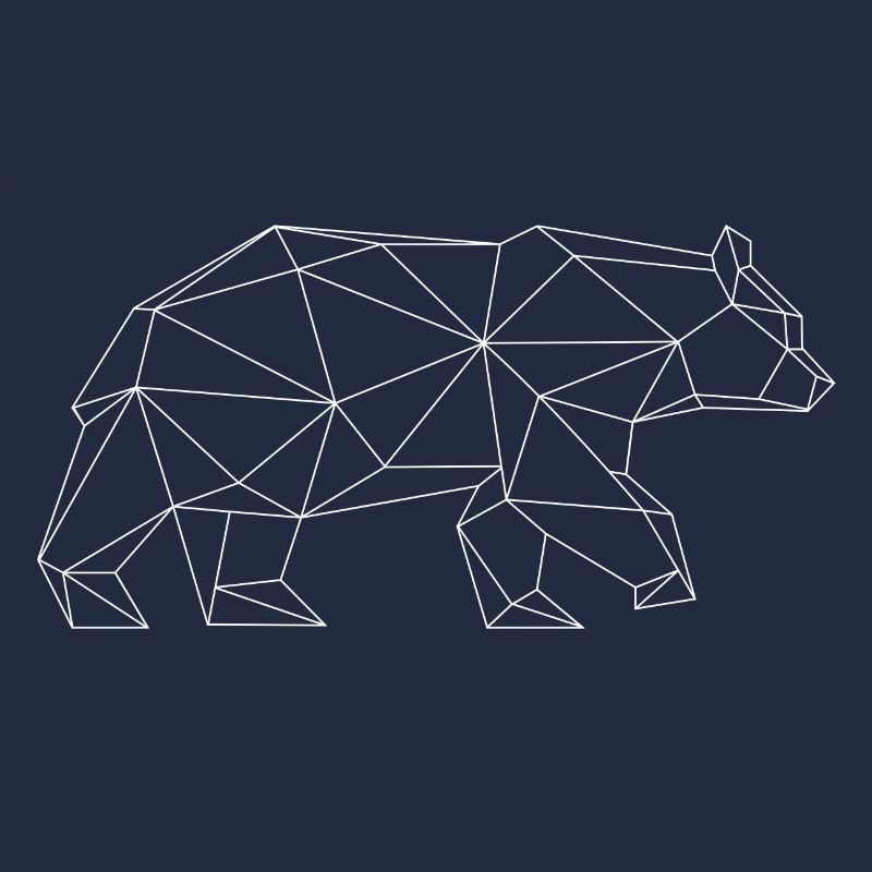 Grizzly bear in Triangle design (white)