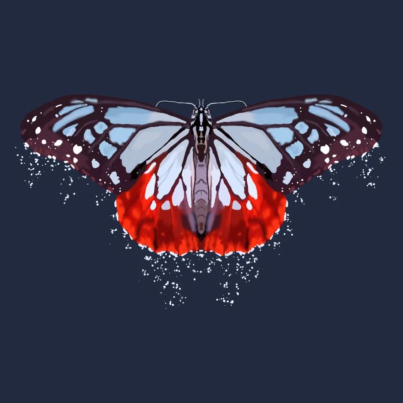 Butterfly with blue and red spots