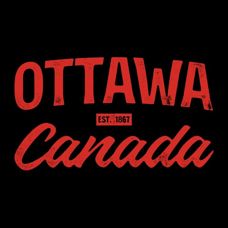 Ottawa Canada Retro Script Red