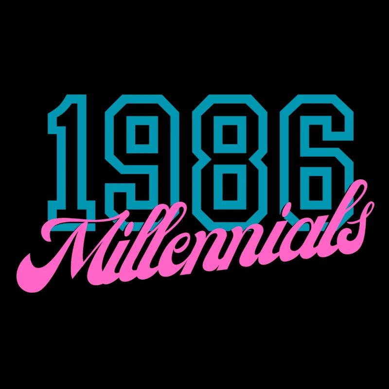 1986 Millennials Retro Numeric Design