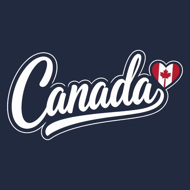 Canada Script with Maple Leaf Heart Fan Patriotic