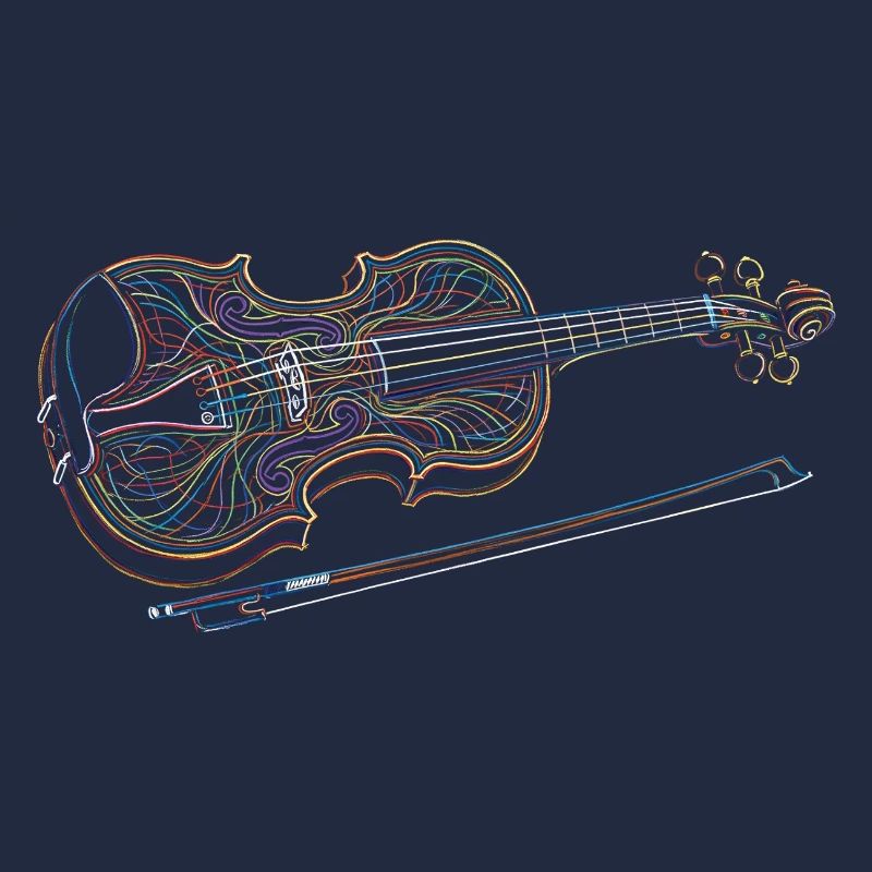 Instrument de musique de violon Dessin d’art Gravure