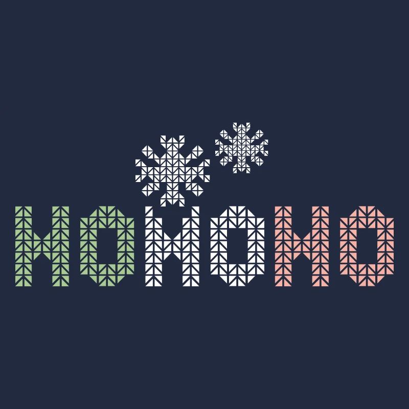 hohoho snow crystal pixel winter christmas