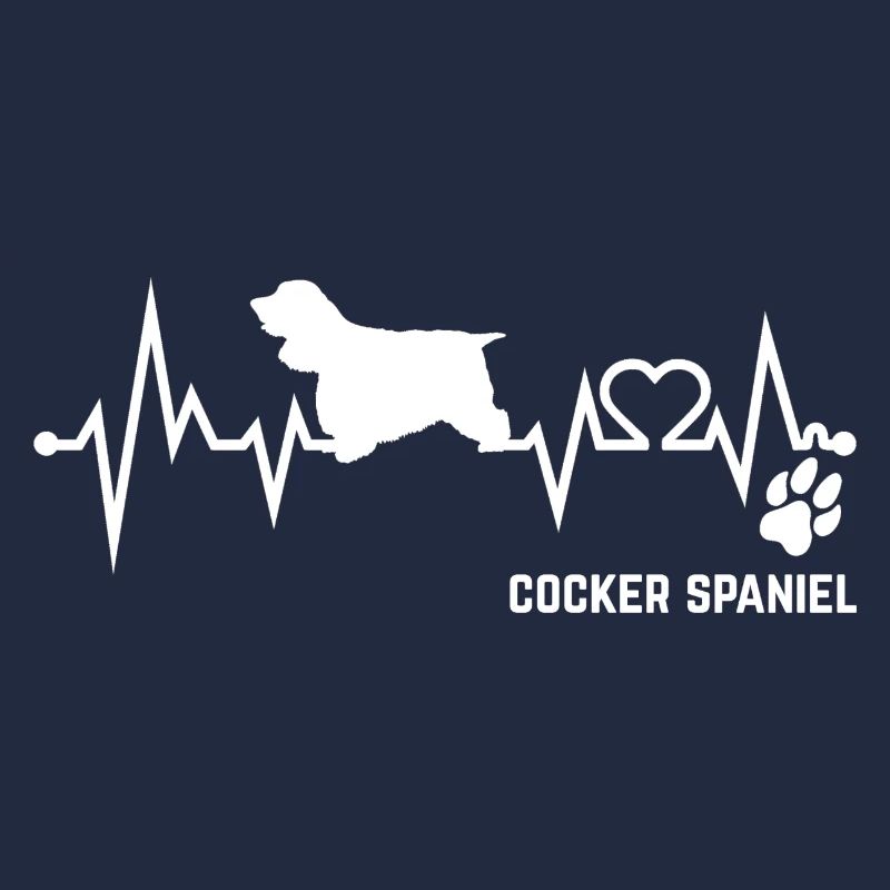 Cocker Spaniel Herzschlag Puls EKG Hund Geschenk