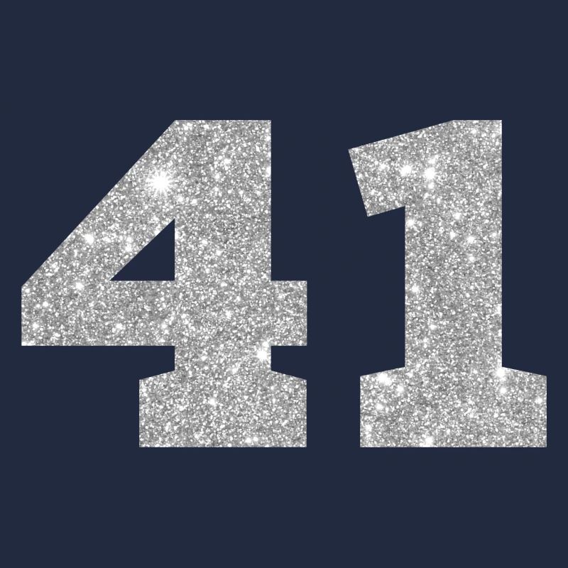Nummer 41 Silberner Glitzer - 41. Jubiläum