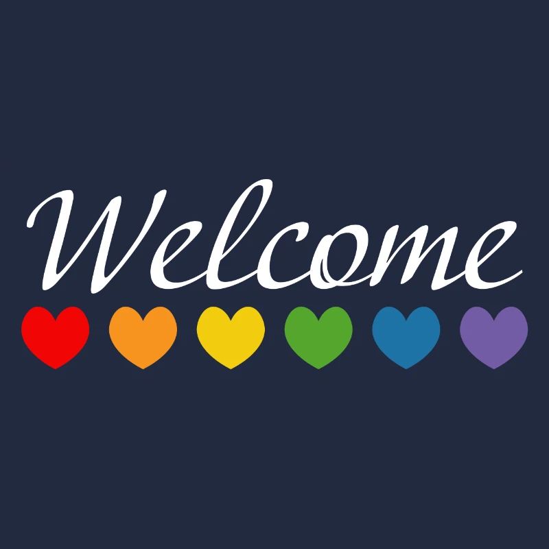 Regenbogenherzchen Welcome weiss