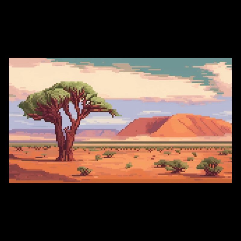 Sossusvlei, Namibia - Pixel Art