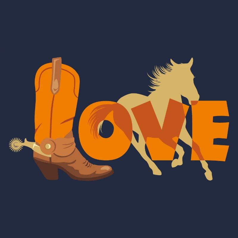 Botte de cowboy et silhouette de cheval