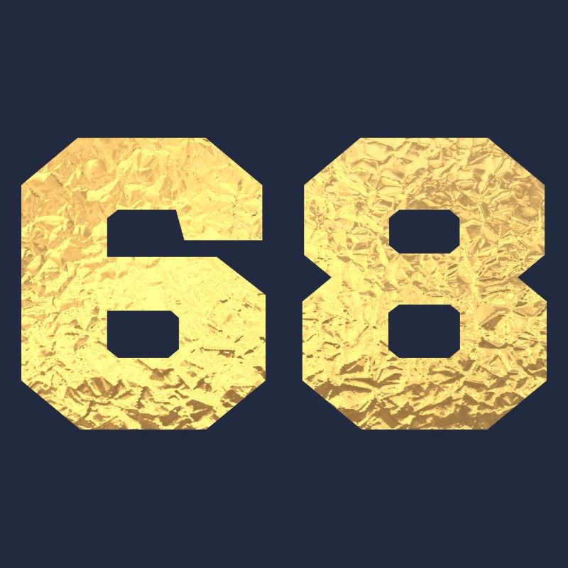 Numéro 68 paillettes doré - 68e anniversaire