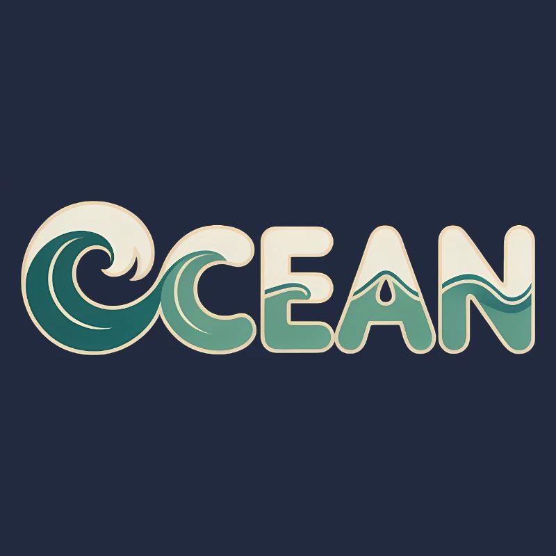 Ocean - Cool Surfer Logo